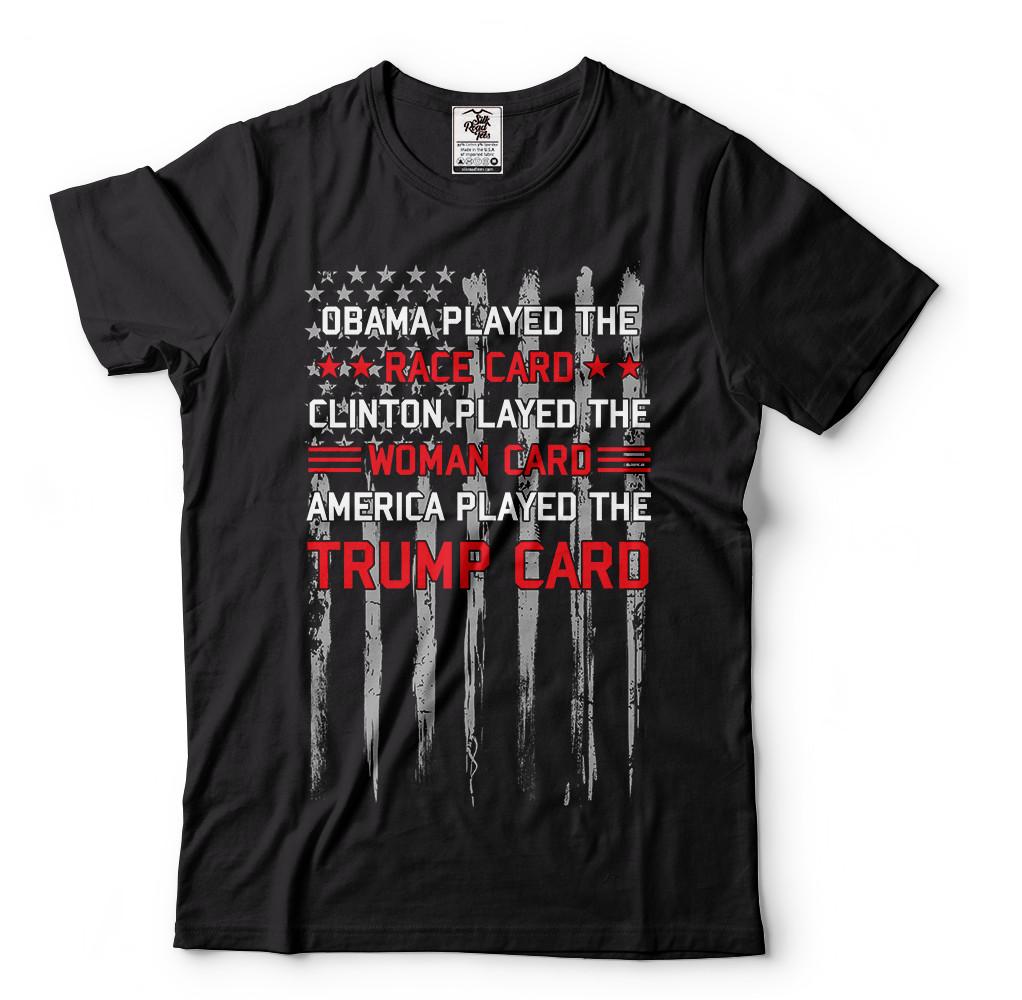 Race Card Woman Card Trump Card Mens Tee shirt Trump 2024 Election Mens shirt S