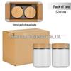 Large Glass Storage Jar with Bamboo Lid, Cereal & Yogurt Container, Sealed Oatmeal Cup