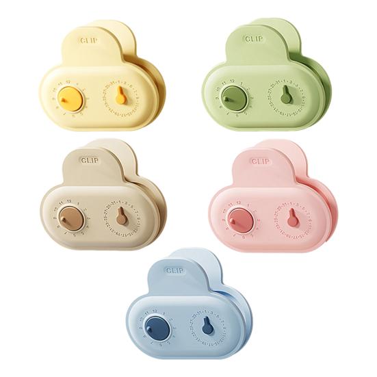 5Pcs Magnetic Food Bag Clips with Timer Reusable Sealing Clips for Chips