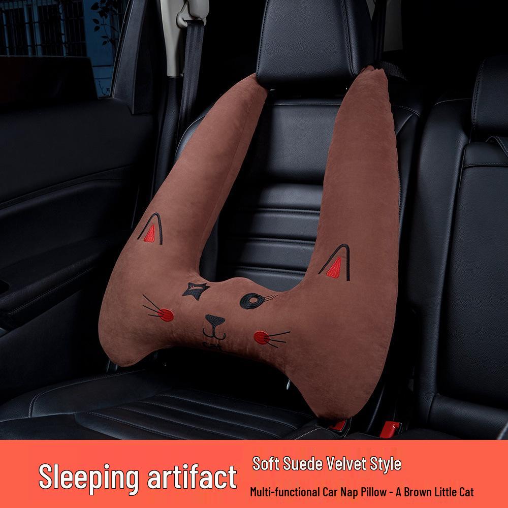 Children's Cartoon Car Headrest Neck Pillow & Lumbar Support Cushion