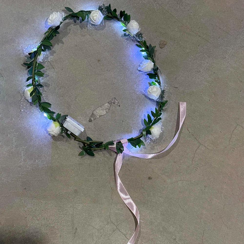 

Garland Light Flower Headband Hairband Light Up Flower Crown Luminous Flower Wreath Birthday Party N