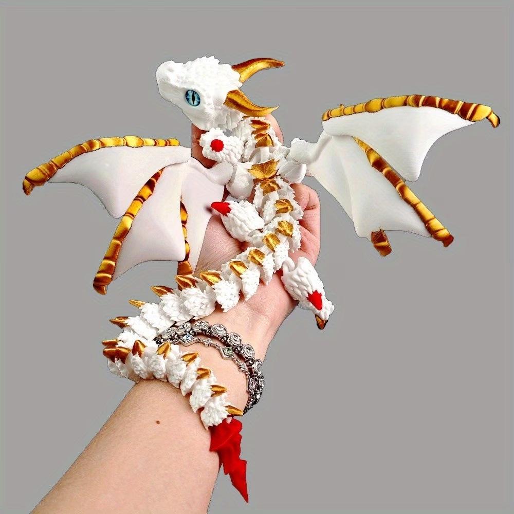 3D Printed Magic Dragon With Wings Movable Joint Fidget Toy Rotatable Articulated Office Desktop Ornament Adults Kid Crafts Gift
