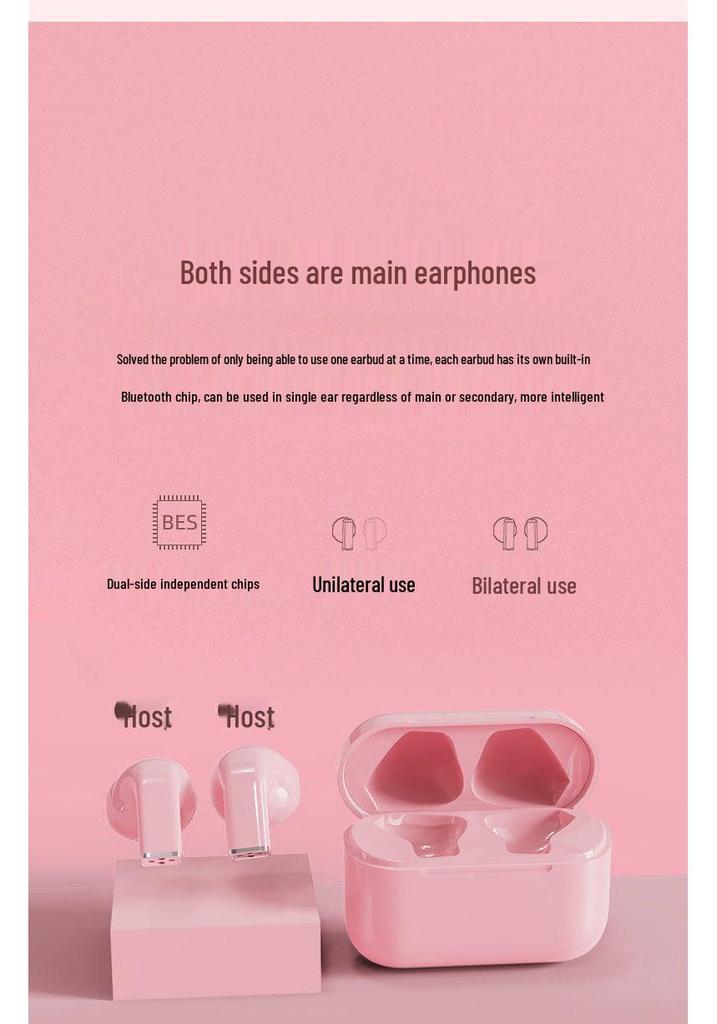 2026 Mini High-End Sound True Wireless Bluetooth Earbuds for Girls - Noise Cancelling, Sports Compatible, Ultra-Long Battery Life