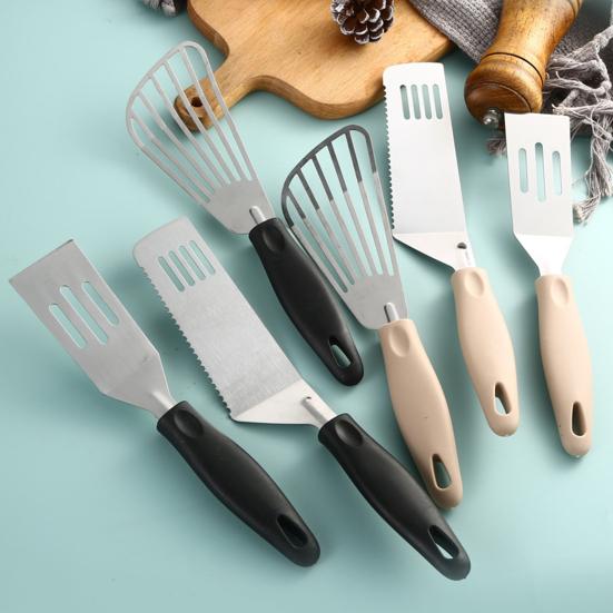 Frying Spatula Stainless Steel Mini Serving Spatula for Flipping Scraping Ergonomic Anti-Slip Handle Pan for Crepes Eggs Brownies Kitchen Tools