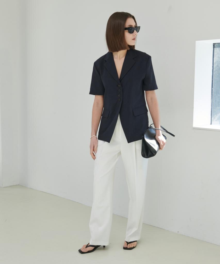 OYY Breath Summer Button Jacket_Navy