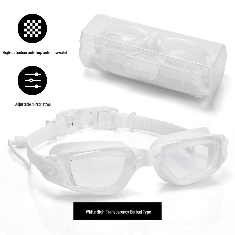 High-Definition Electroplated Silicone Adult Racing Goggles - Professional Anti-Fog Waterproof Swim Goggles
