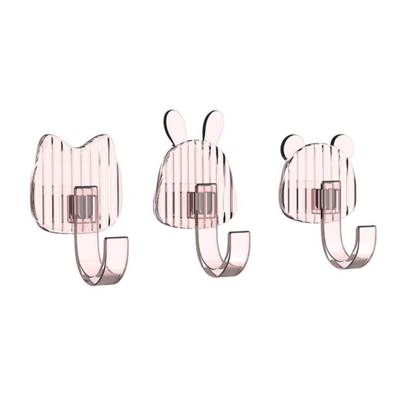 1~4PCS Storage Hook Super Adhesion Seamless And Traceless Fashionable Essential Easy To Use Highly Rated Cartoon Wall Hook