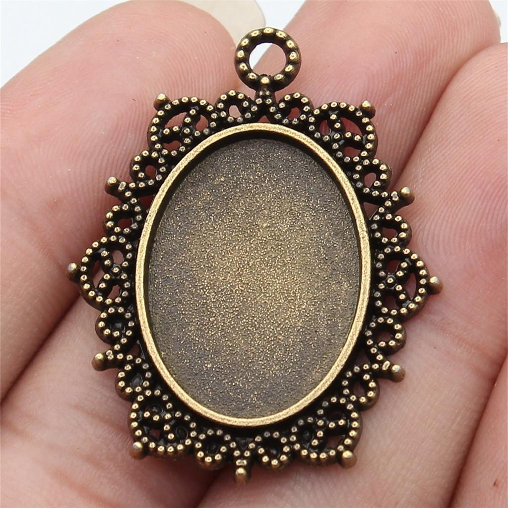 Accessories Parts Fit 18x25mm Oval Glass Cabochon Base Tray Bezel Wedding Jewelry Findings QA039