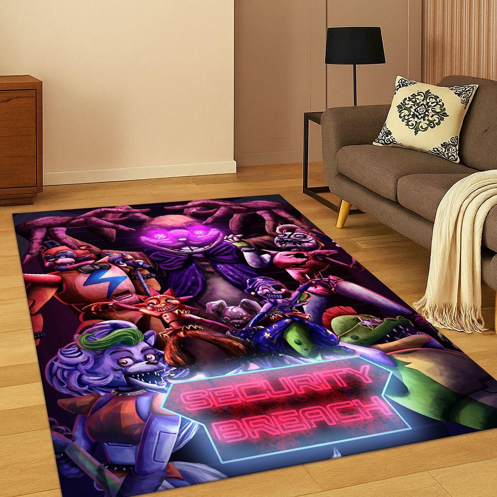 

3D F-FNAF Game Cartoon Carpet Rug for Bedroom Living Room Sofa Doormat Home Decor ,Kids Game Area Rug Non-slip Christmas Gift 40x60cm