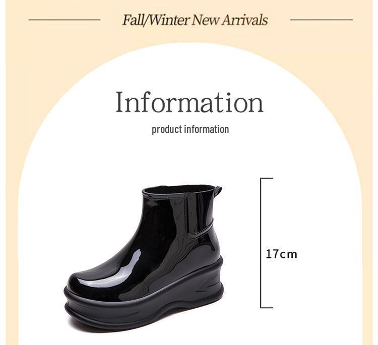 New Women's Plus Velvet Warm Mid-Calf Waterproof Rain Boots - Fashionable Outdoor Rubber Work Shoes