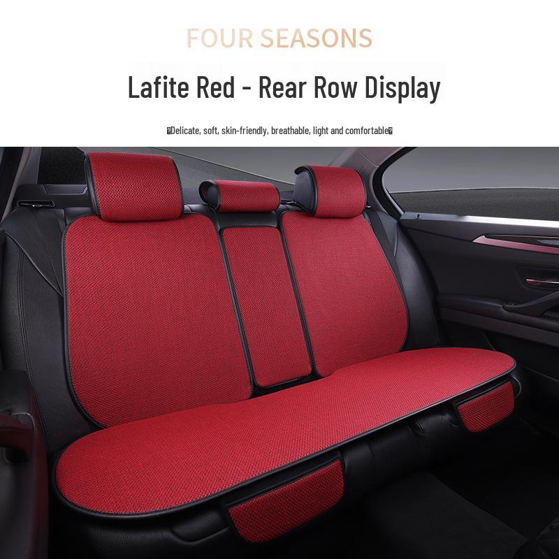 Comprehensive All-Season Linen Seat Cushion Set for Five-Seater Cars