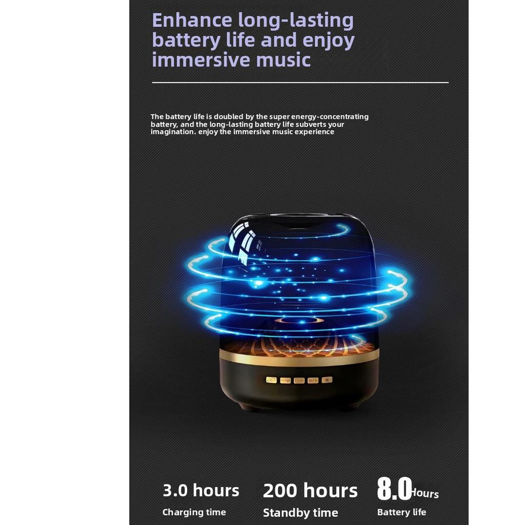 Transparent Bluetooth Speaker, Harman Crystal Style Subwoofer, RGB Atmosphere Lamp, Wireless Stereo Audio for Home