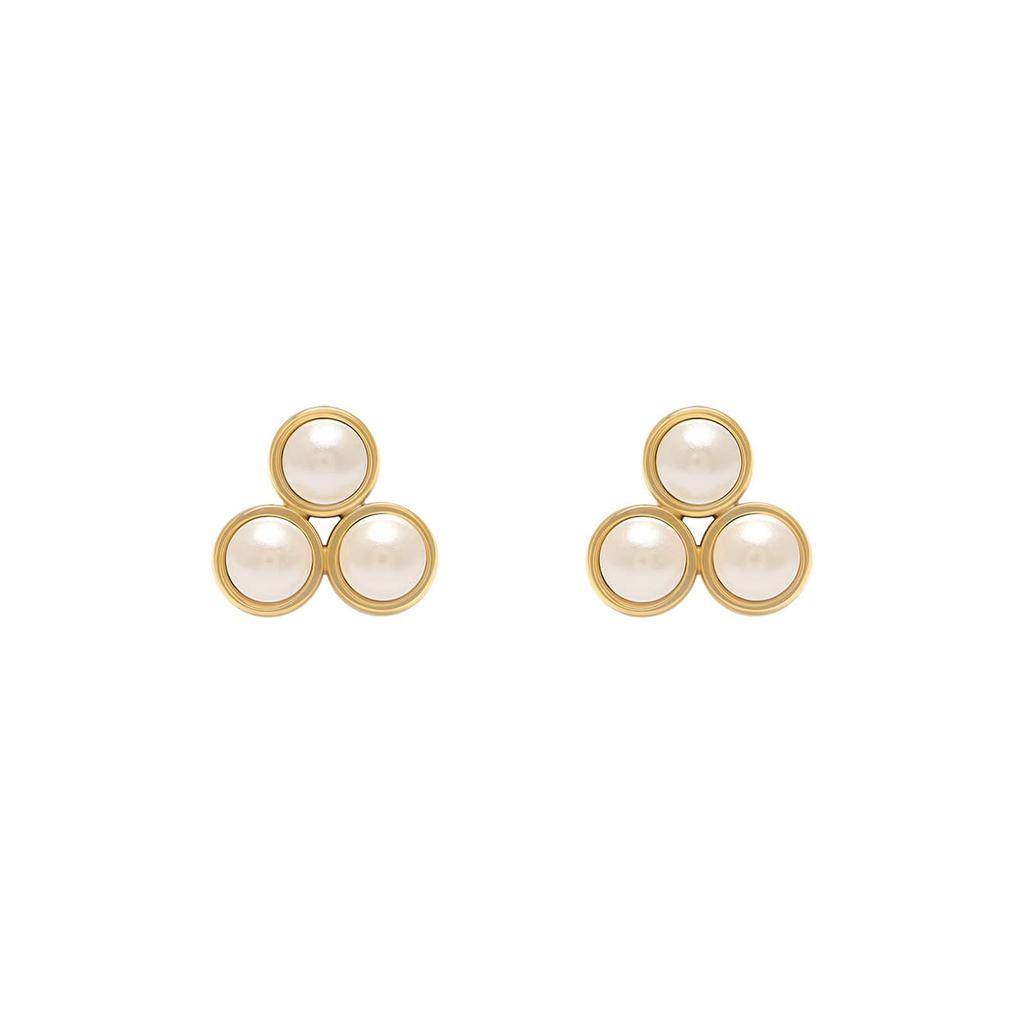 Authorized Dealer Olivia Burton Classic Pearl Cluster Gold Stud Earrings Obj24100068 [OLIVIA BURTON] Women's