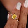 Fashion Lady Yellow Zirconia Ring Trendy Female Engagement Ceremony Jewelry Stylish Bridal Wedding Band Accessories Gift