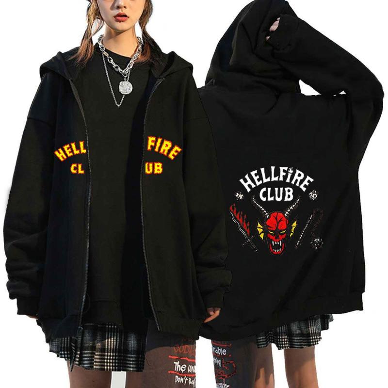 Hellfire Club Hoodies Hellfire Club Cosplay Hoodie for Men Women Pullover Sweatshirt Harajuku Tops Zipper XS чёрный