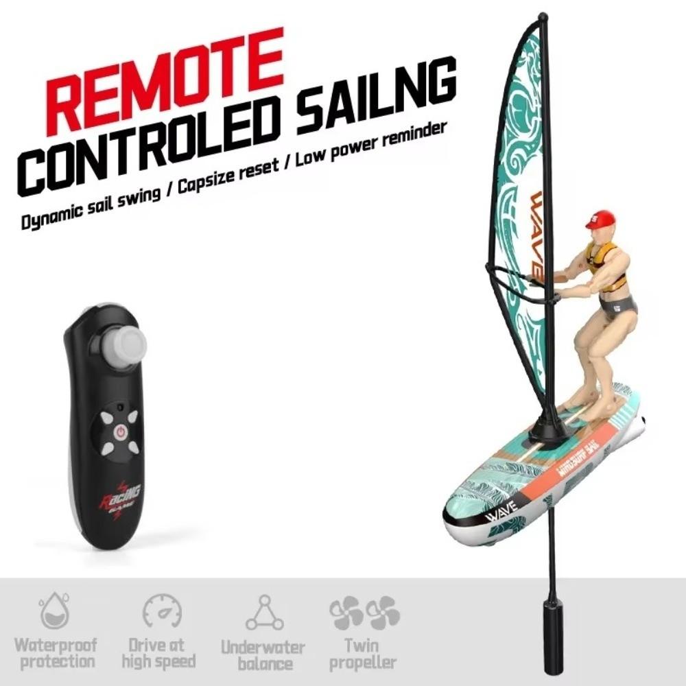 Low Speed RC Boat Toy Waterproof Electric Toy Boat Sailing Sailboat Toy Competition