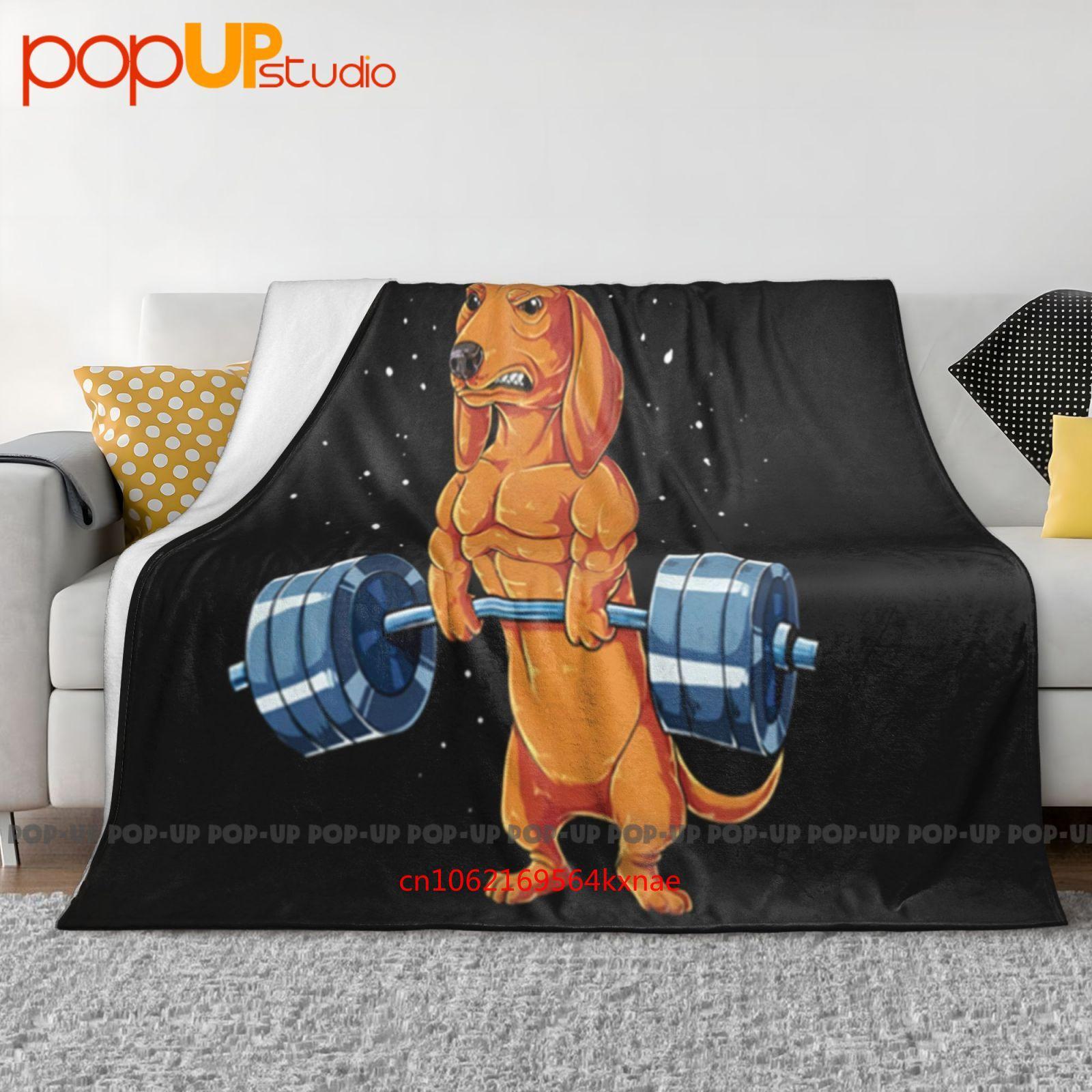 Gym Workout Dachshund Weightlifting Ultra-Soft Blanket Quilt Winter Sofa Cover Bed Covers 30x40in