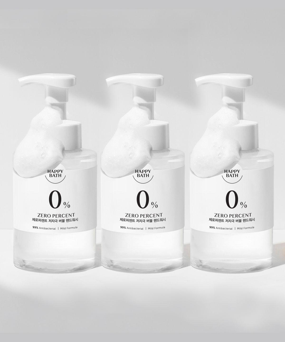 Zero Percent Hypoallergenic Bubble Hand Wash 500ml 3-Pack