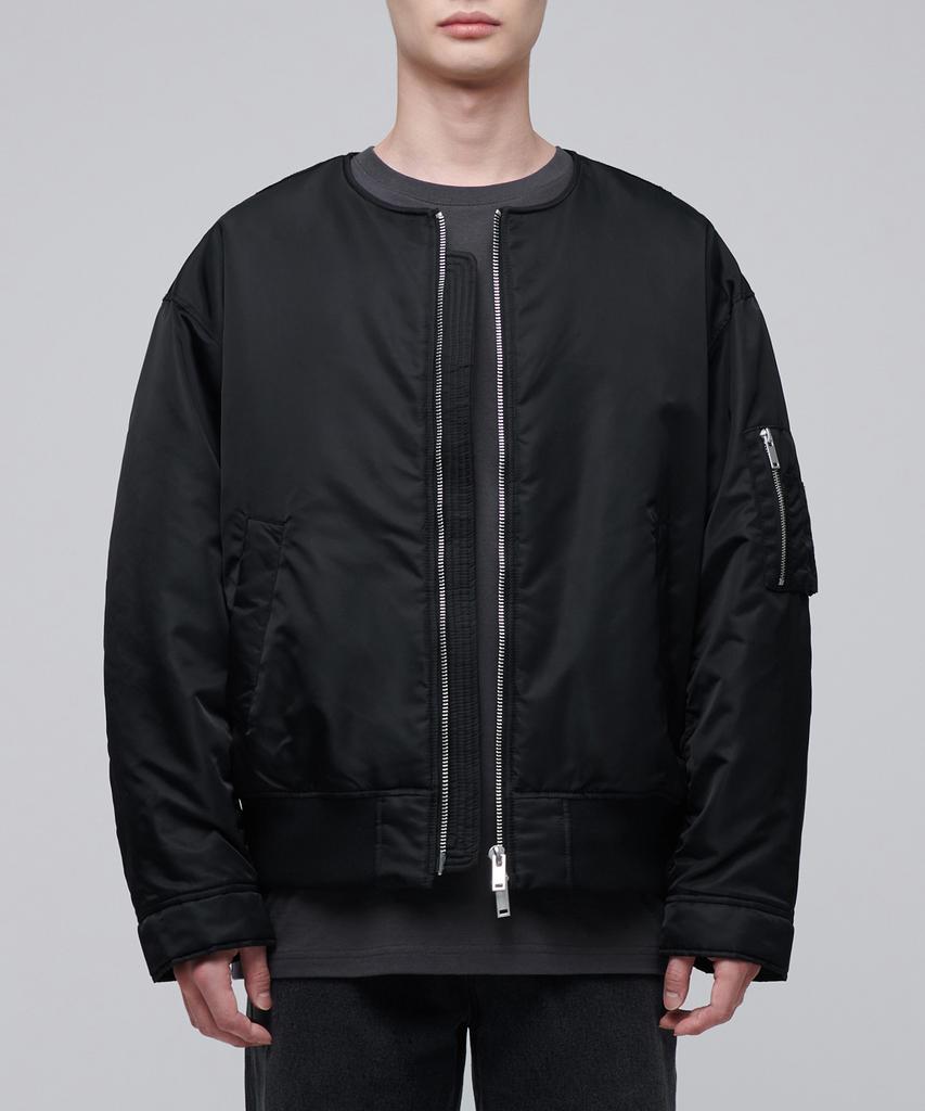 Musinsa Standard Oversized Collarless Ma-1 Bomber Jacket [Black]