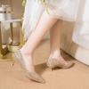 Fashion Elegant Woman Heeled Shoes Classics Bling Pointed Toe Women's Pumps Slip on Thin Heels Versatile Party Dress Wedding High Heels