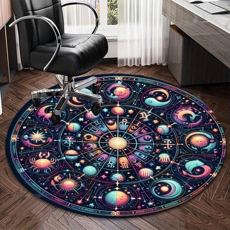S Colorful Constellations Round Rug Nonslip Area Rug Office Chair Mat Carpet For Living Room Bedroom Home Decor