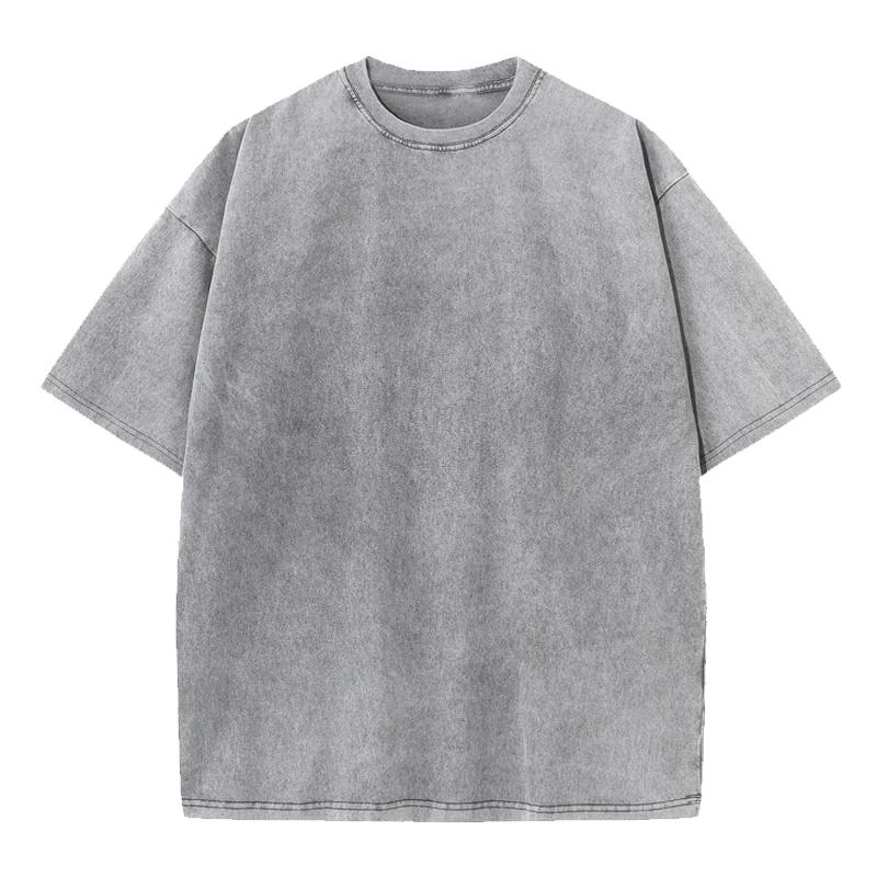 Herrtvättade Vintage T-shirts Street Hip Hop Retro Punk T-shirt dam Harajuku Casual Bomull Kortärmad Syratvättade T-shirts topp