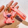 1/6pcs Lilo & Stitch Toys Keychian Anime Stitch Cartoon Keychain Sweet Angel Keychians Women Car Keyring Girl Birthday Gift