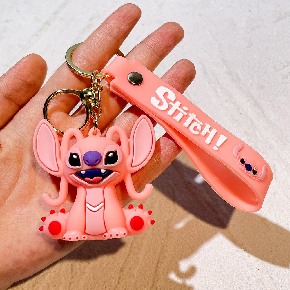 1/6pcs Lilo & Stitch Toys Keychian Anime Stitch Cartoon Keychain Sweet Angel Keychians Women Car Keyring Girl Birthday Gift