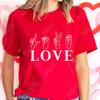 Damen Valentinstag T-Shirts Niedliche Herz T-Shirts Lustige Valentinstags T-Shirts für Damen Kurzarm Kleidung Sommer Mode T-Shirts