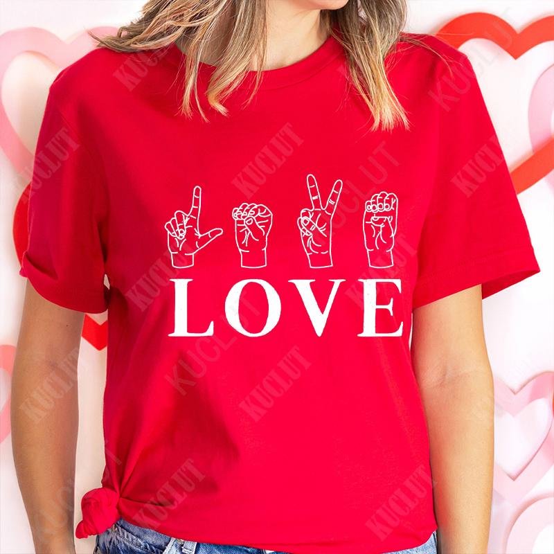 Damen Valentinstag T-Shirts Niedliche Herz T-Shirts Lustige Valentinstags T-Shirts für Damen Kurzarm Kleidung Sommer Mode T-Shirts