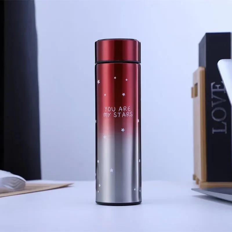Gradient Color Smart Insulation Mini Thermal Cup LED Digital Temperature Display Water Bottle Stainless Steel 500ml