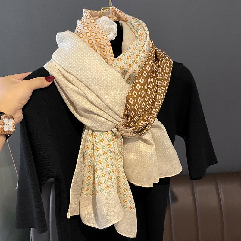New Women Cotton Scarf Winter Warm Neck Shawls and Wraps Blanket Scarfs Hijabs Headband Pashmina Female Store Foulard