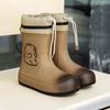 Rain shoes new water boots children's non-slip rain boots women's waterproof velvet water shoes short non-slip water boots women