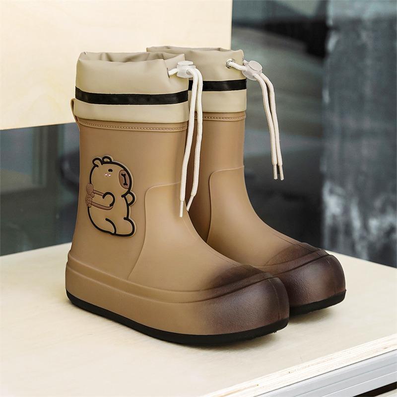 Rain shoes new water boots children's non-slip rain boots women's waterproof velvet water shoes short non-slip water boots women