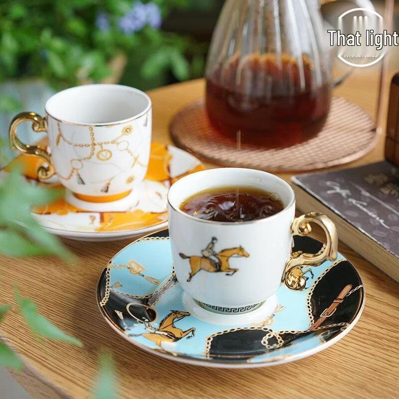 HANDUNYOU Vintage Luxury Ceramic Coffee & Tea Cup Set