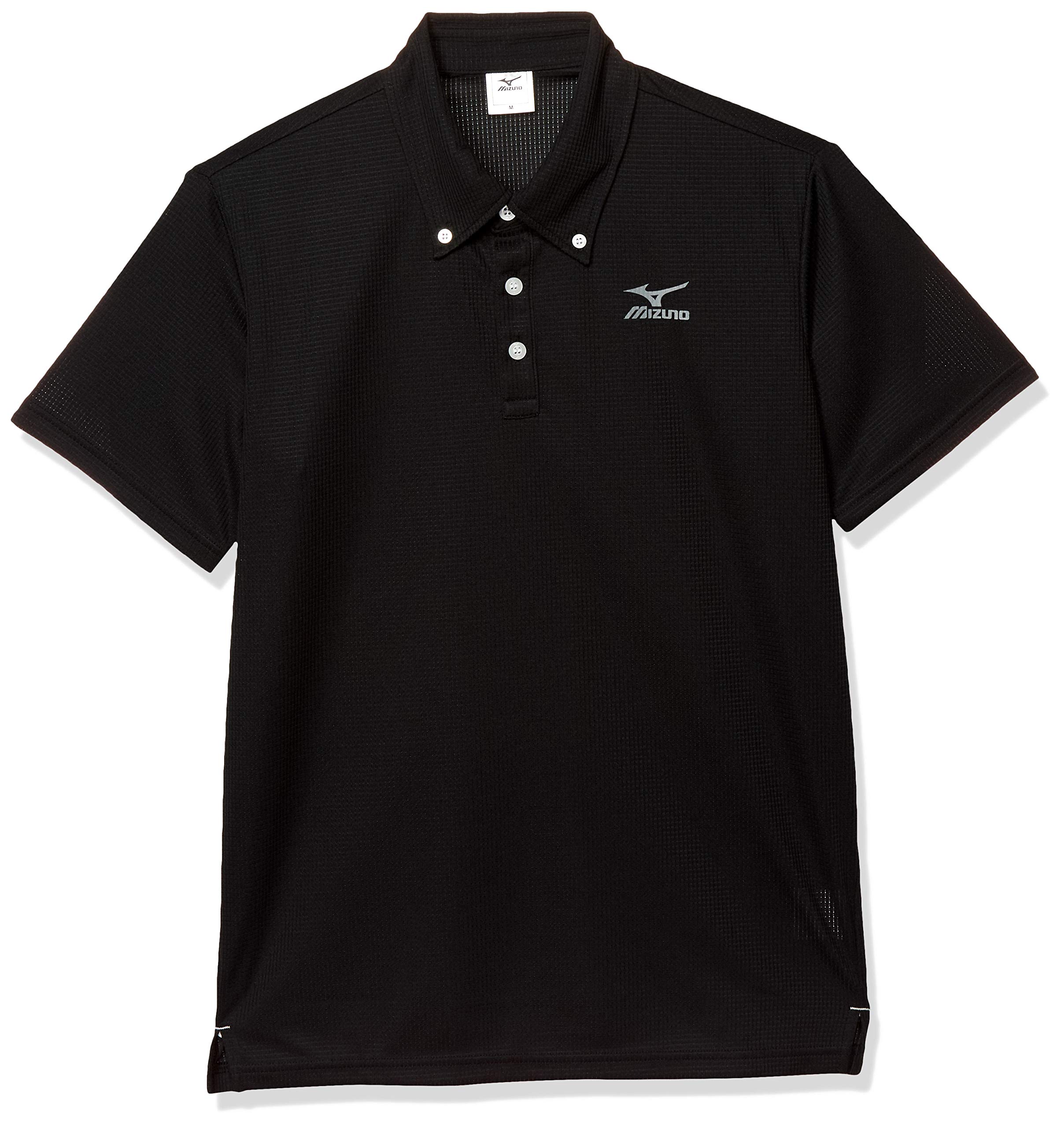 

Mizuno Training Highly Breathable Polo Dry Japan Size M to Japanese Size Wear, Shirt, Aeroflow, Sweat-Wicking, Quick-Drying, UPF15, K2JA0183, Black, чёрный