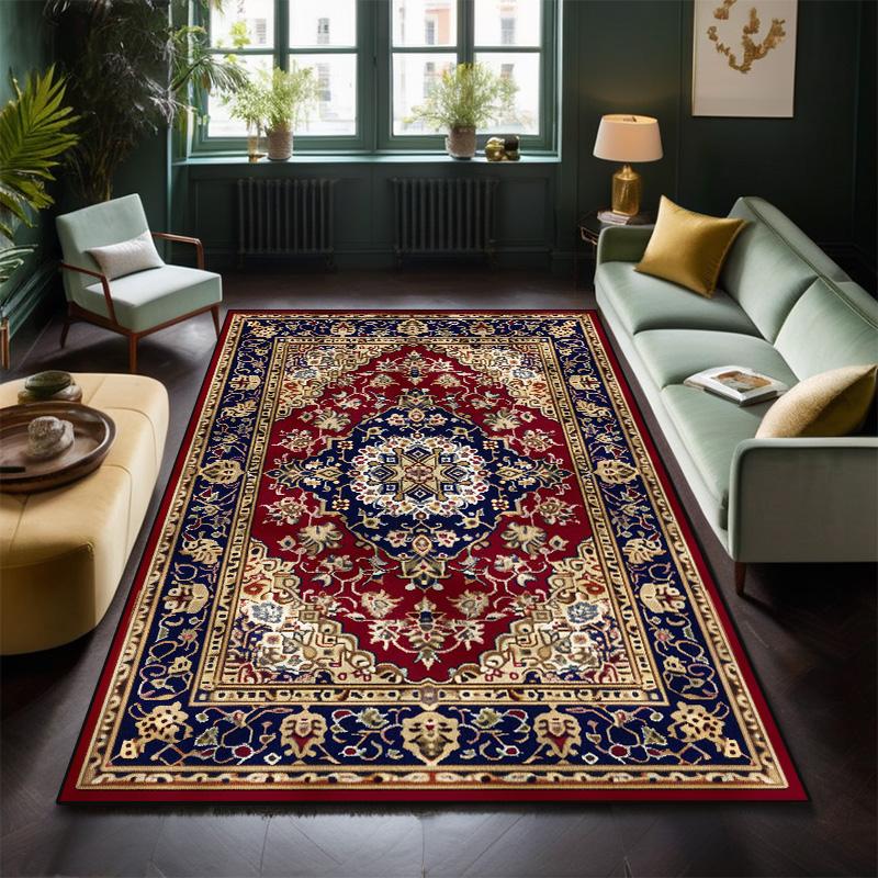 

Классический персидский ковер в гостиной, украшение спальни, мягкий коврик, прикроватный, нескользящий, легко чистящийся, коврик для лаунжа, коврик для входной двери 60*90cm