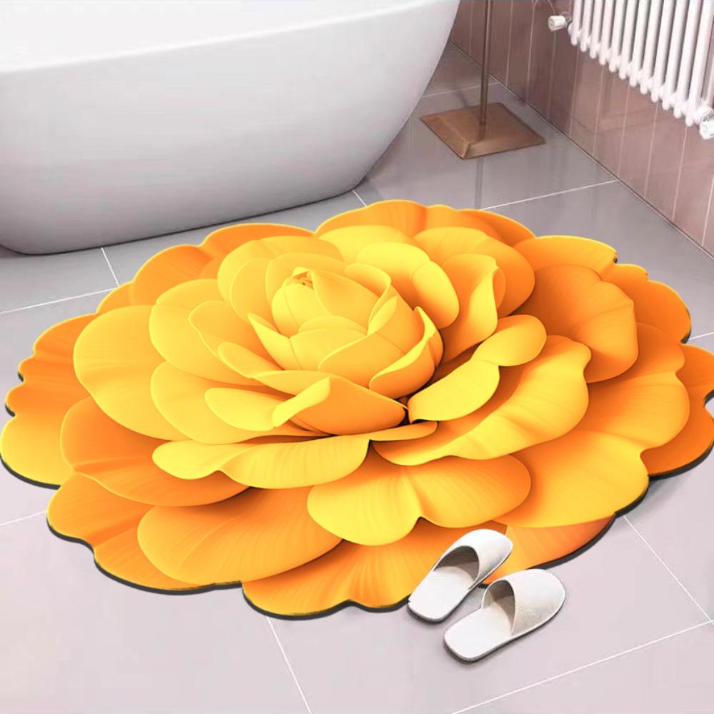 Special-shaped Peony Floor Mat Non-slip Door Gasket  for Living Room Tea Table Bedside
