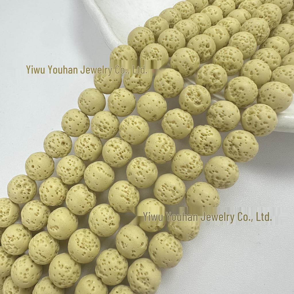 Colored Volcanic Rock Round Beads for DIY Jewelry Making