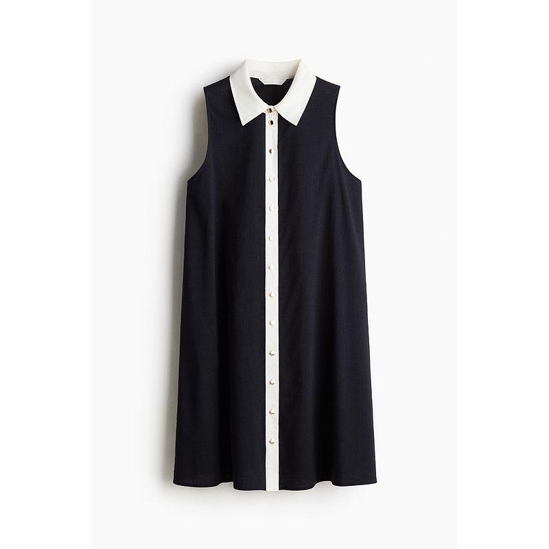 

HM Women s Clothing Dress 2025 Summer New Arrival Work Clothing Shirt Style French Style Loose A- line Style Dress 1293008