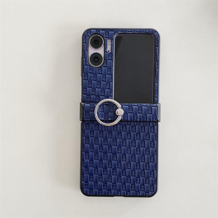Applicable to OPPO Find N2 lip ring buckle braided pattern mobile phone case folding hard case anti-drop integrated protective cover