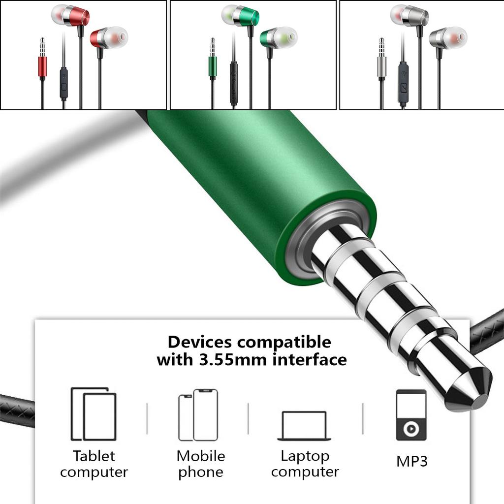 Corded Earbuds In-Ear Headphones Earphones with Microphone Noise Isolation Corded 3.5mm Ear Buds for Phone Computer
