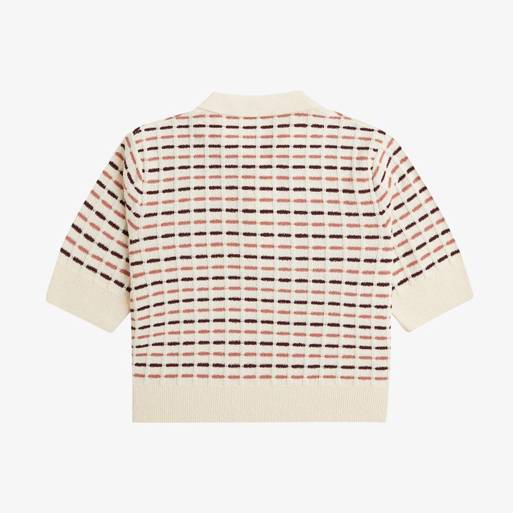 Fred Perry [Womens] Boucle Knit Polo Shirt - Silky Peach Afpf2519134-R33