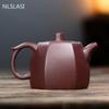Autentyczny Yixing fioletowo-gliniany dzbanek na herbatę sześć stron kształt ręcznie robiony czajniczek kosmetyczny czajnik chińska ceremonia parzenia herbaty spersonalizowane prezenty 250ml