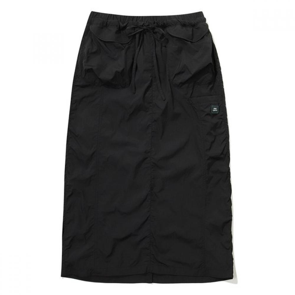 Bbc Earth Utility Skirt Black Shirring 24ss 075