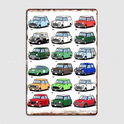 Mini-Zeitstrahl-Poster Metallschild Personalisierbar Kino Garage Club Bar Schilder Blechschild Poster