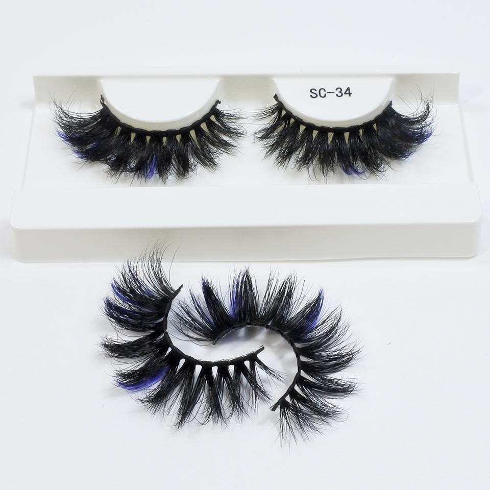 25mm Mink Eyelashes Newest Colored Lashes Dramatic Party Long Volume 3d Eyelashes Supplies Makeup False Eyelashes