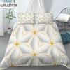 Geometric Duvet Cover Set King Size White Gold Shade Bohemian Bedding Set Soft Quilt Cover with Pillowcase Twin Comforter Cover