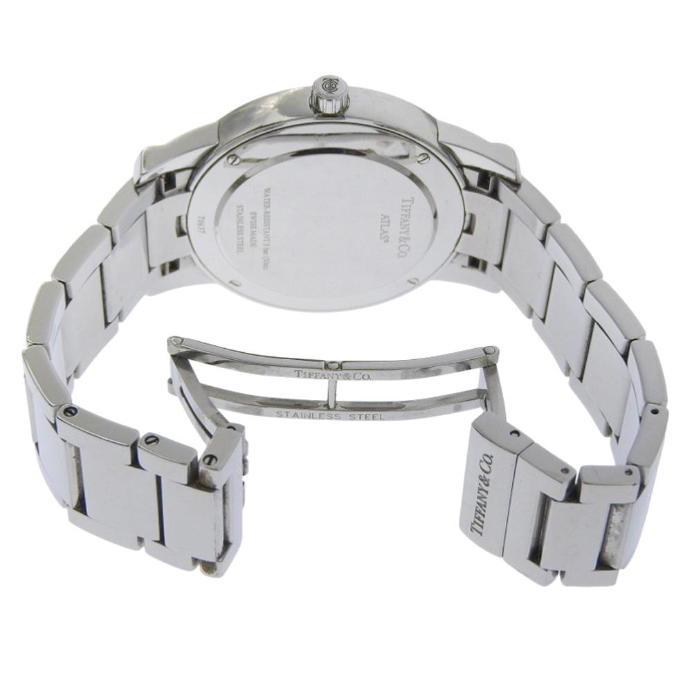 TIFFANY&Co. Atlas Dome Watches Z1800.11.10A00A blackDial Stainless Steel Quartz Analog Display Mens Used