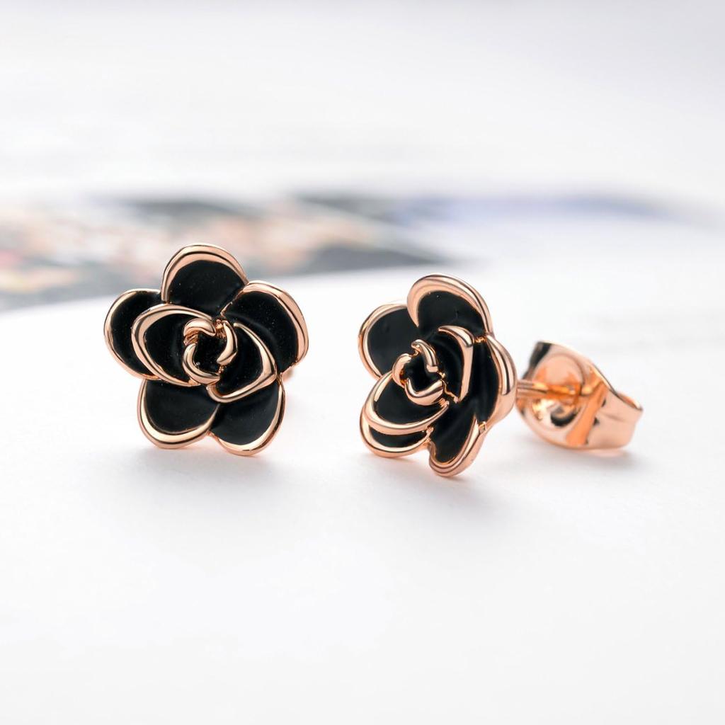 AllenCOCO Rose Flower Stud Earrings for Women Sensitive Ears, Hypoallergenic Cute Gold And Silver Rose Flower Earrings Studs for Women Nickel Free